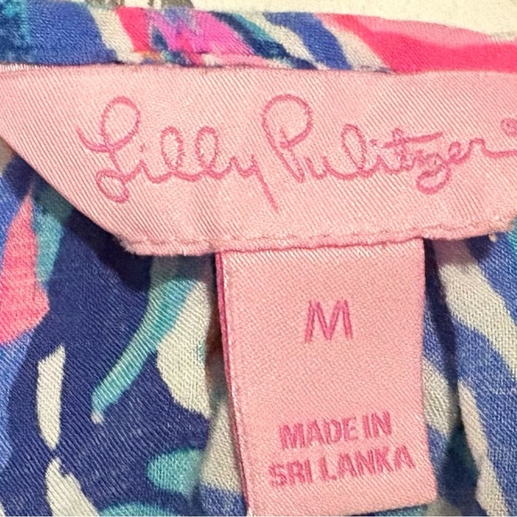 Lilly Pulitzer Willa Long Sleeve Tunic Top In True Blue Seas The Day Medium - Picture 8 of 9